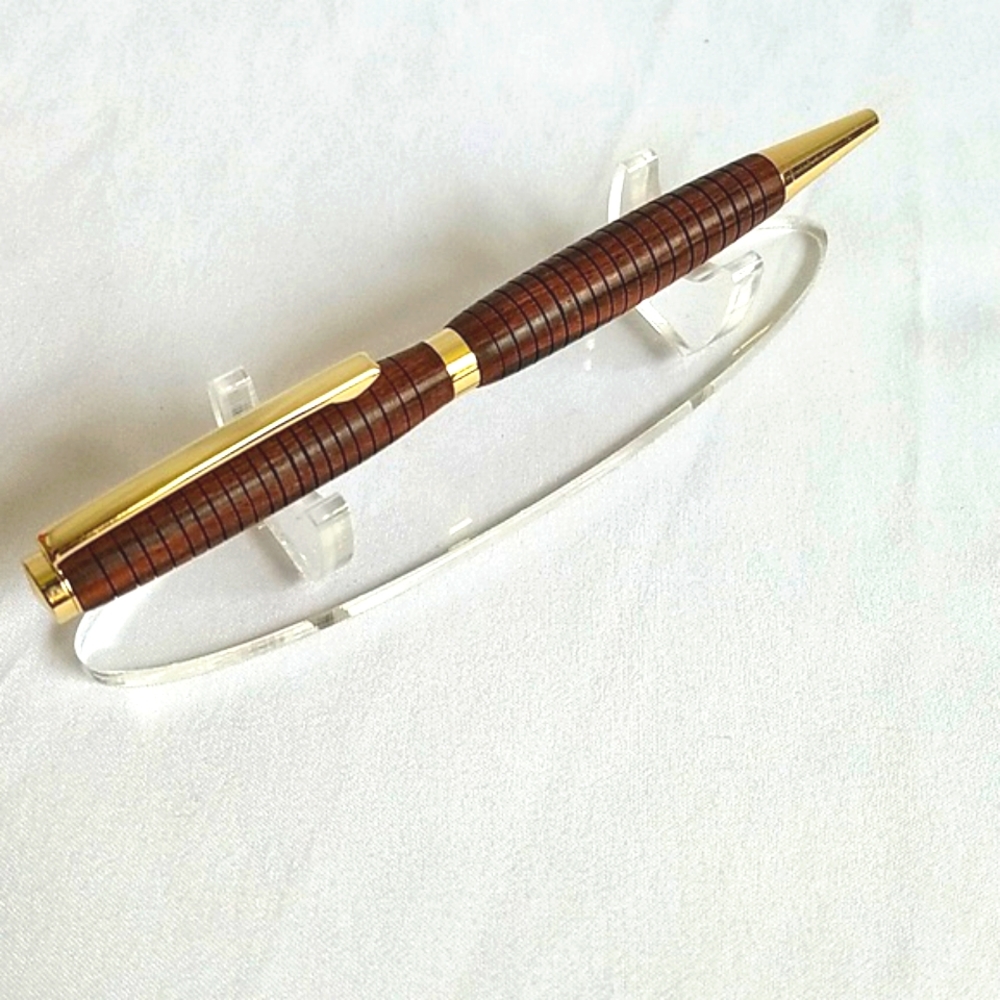 Hand Crafted Artisan Wooden Pen With Grooves Made in America